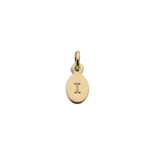 18ct Gold Plated Vermeil I Oval Letter Charm