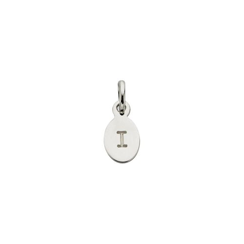 Silver I Oval Letter Charm