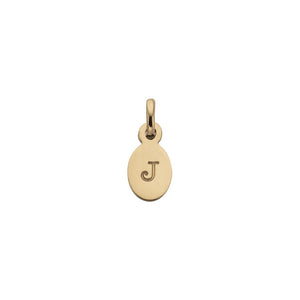 18ct Gold Plated Vermeil J Oval Letter Charm