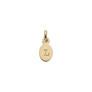 18ct Gold Plated Vermeil L Oval Letter Charm