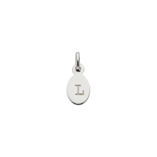 Silver L Oval Letter Charm