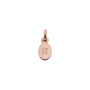 18ct Rose Gold Vermeil Plated N Oval Letter Charm