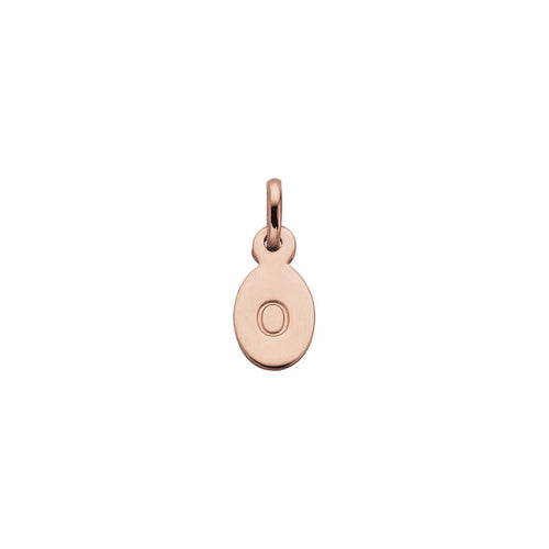 18ct Rose Gold Vermeil Plated O Oval Letter Charm