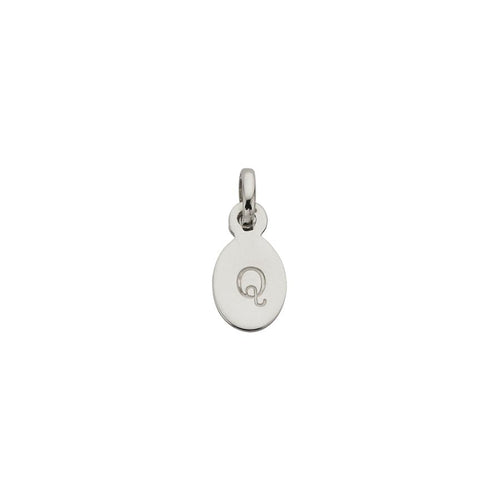 Silver Q Oval Letter Charm