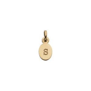18ct Gold Plated Vermeil S Oval Letter Charm