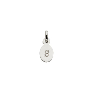 Silver S Oval Letter Charm