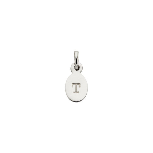 Silver T Oval Letter Charm