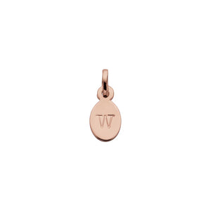 18ct Rose Gold Vermeil Plated W Oval Letter Charm