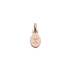 18ct Rose Gold Vermeil Plated X Oval Letter Charm