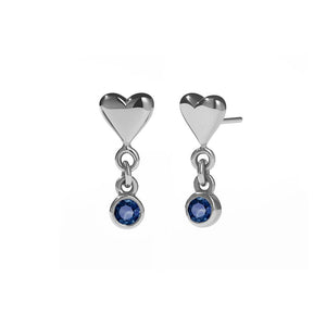 Silver Camille Stud Earrings - Blue Sapphire