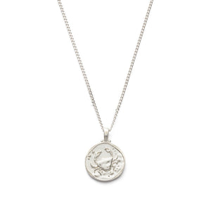 Silver Cancer Zodiac Necklace