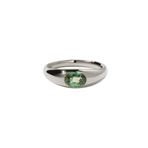 Silver Claude Ring - Green Sapphire