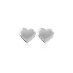 Silver Heart Studs