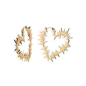 Gold Plated Electric Heart Earrings