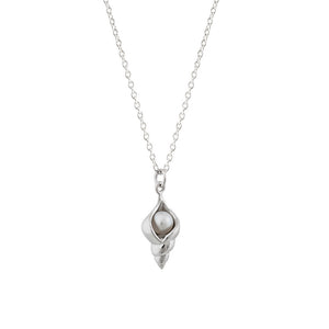 Silver Freshwater Pearl Sea Shell Necklace