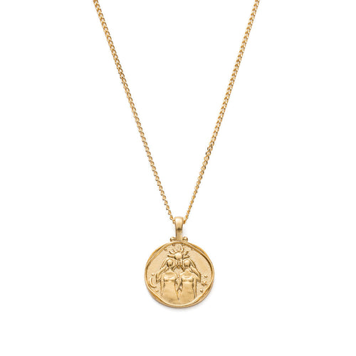 Gold Plated Gemini Zodiac Necklace