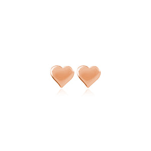 Rose Gold Plated Heart Studs