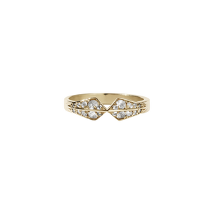 9ct Gold Inverted Star Ring - Diamond