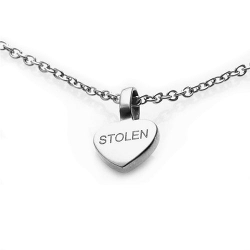 STOLEN SILVER STOLEN HEART NECKLACE