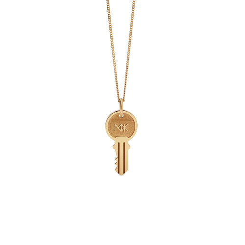 Gold Plated Key Charm Necklace