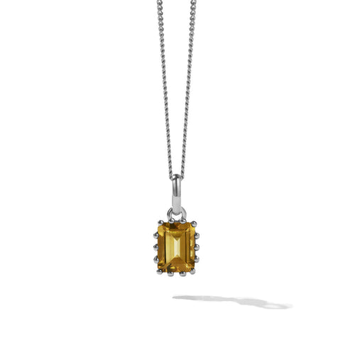 Silver Lucia Necklace - Citrine