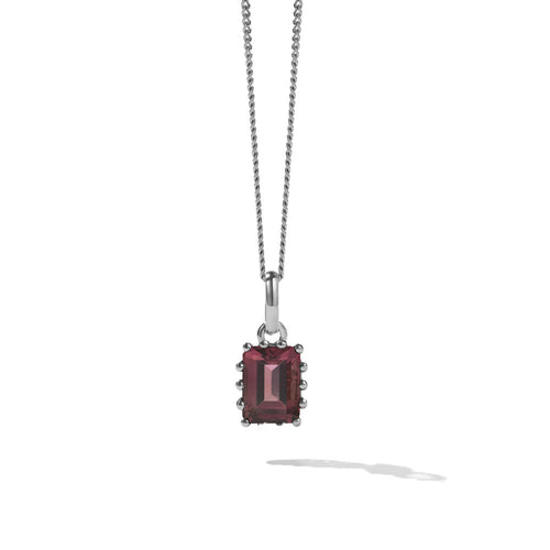 Silver Lucia Necklace - Pink Tourmaline