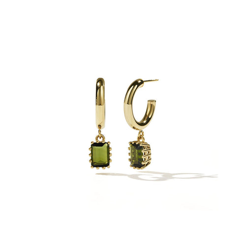 9ct Gold Lucia Earrings - Green Tourmaline