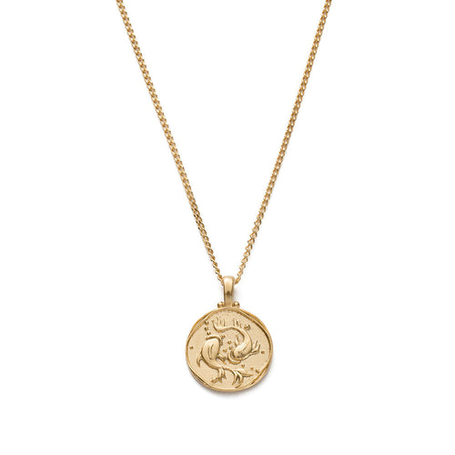 14K Yellow Gold Diamond Accented Pisces Zodiac Necklace | Pisces |  Brilliant Earth