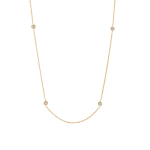 9ct Yellow Gold Droplet Diamond Necklace
