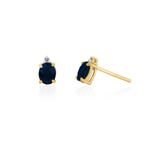 9ct Gold Bexley Stud Earrings - Black Sapphire