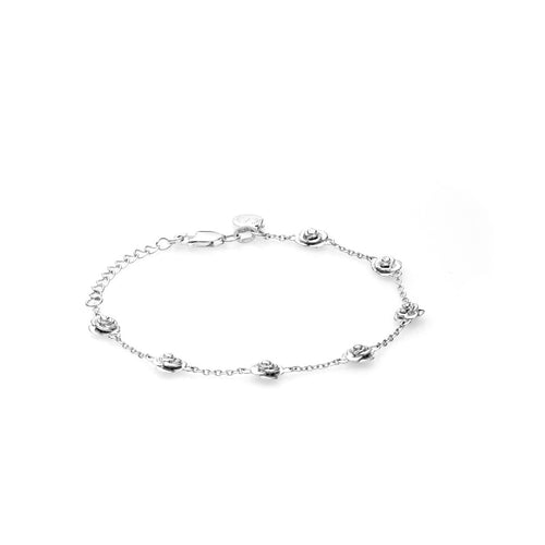 Silver Rose Bud Bracelet