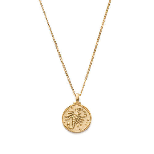 Gold Plated Scorpio Zodiac Necklace