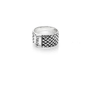 Silver Snake Band Ring - Wide