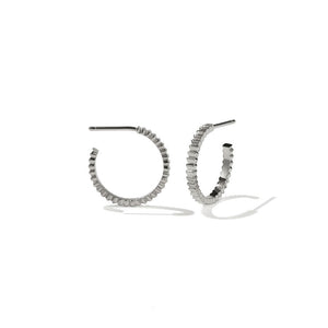Silver Solar Hoops Medium Earrings