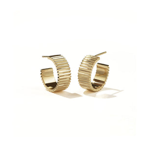 Gold Plated Solaire Hoops Wide Earrings