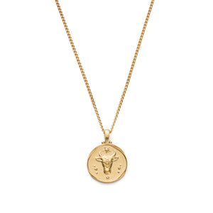 Gold Plated Taurus Zodiac Necklace