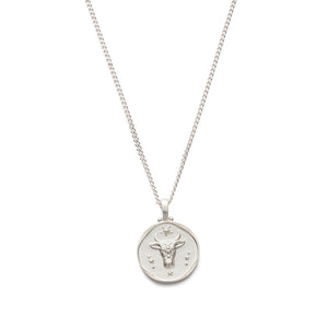 Silver Taurus Zodiac Necklace