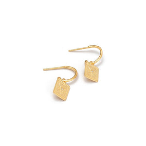 Gold Plated True North Hoop Earrings