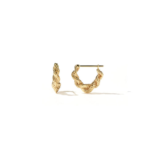 Gold Plated Twisted Rope Earring - Small