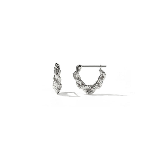 Silver Twisted Rope Earring - Small