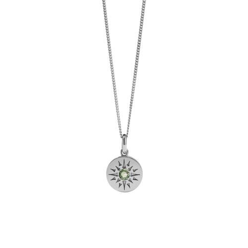 Silver Ursa Medium Green Sapphire Necklace